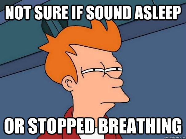 not sure if sound asleep or stopped breathing  Futurama Fry