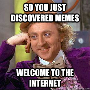 so you just discovered memes welcome to the internet - so you just discovered memes welcome to the internet  Condescending Wonka