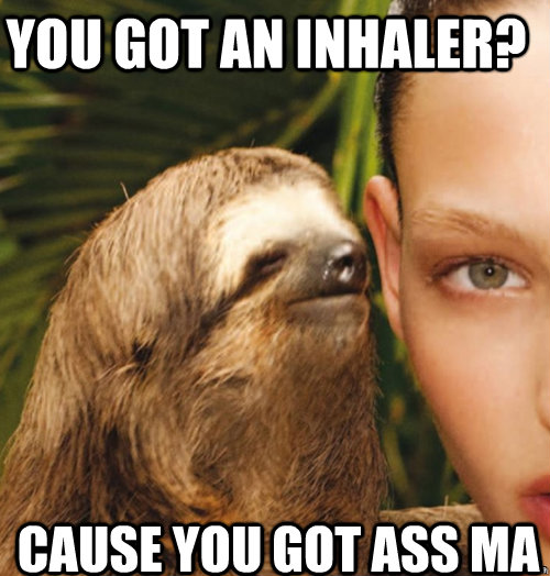 You got an inhaler? Cause you got ass ma  rape sloth