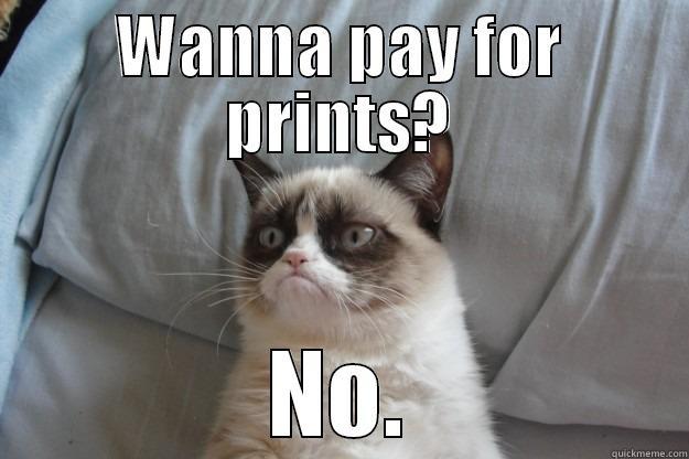 WANNA PAY FOR PRINTS? NO. Grumpy Cat