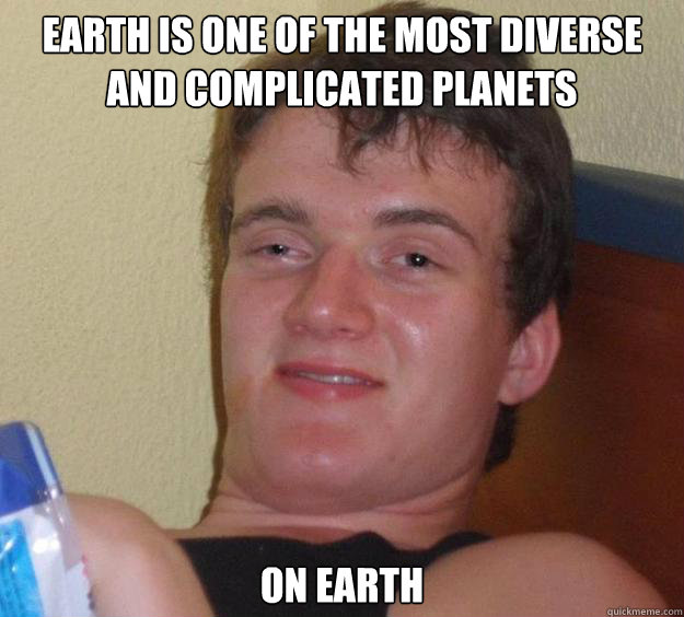 Earth is one of the most diverse and complicated planets on Earth  10 Guy