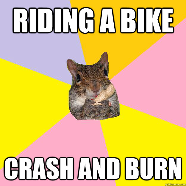 Riding a Bike Crash and burn  Hypochondriac Squirrel