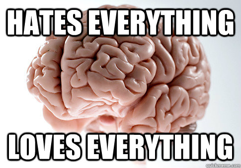 HATES EVERYTHING LOVES EVERYTHING  Scumbag Brain