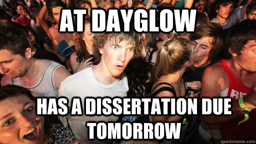 At Dayglow Has a dissertation due tomorrow - At Dayglow Has a dissertation due tomorrow  Sudden Clarity Clarence