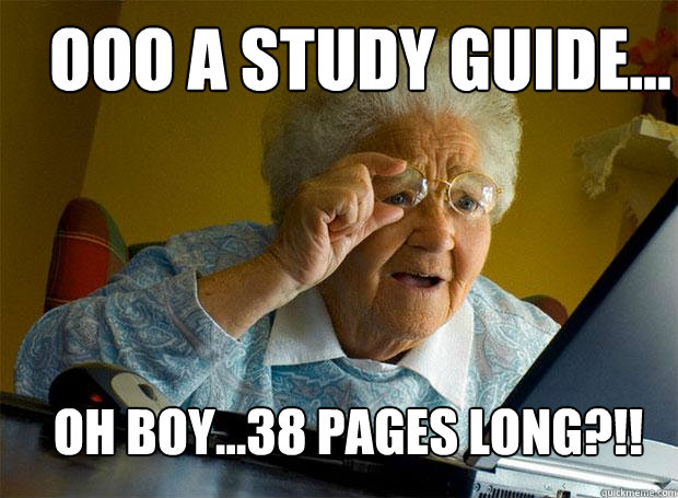 Ooo a Study Guide... oh boy...38 pages long?!! - Ooo a Study Guide... oh boy...38 pages long?!!  Grandma finds the Internet