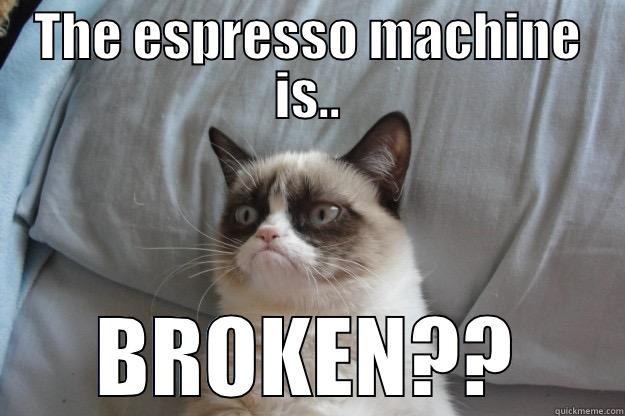 Broken espresso ! - THE ESPRESSO MACHINE IS.. BROKEN?? Grumpy Cat