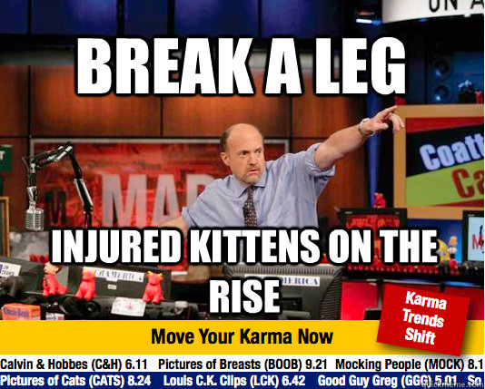 Break a leg injured kittens on the rise - Break a leg injured kittens on the rise  Mad Karma with Jim Cramer