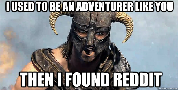 i used to be an adventurer like you then i found reddit  skyrim