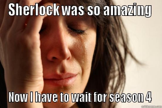 SHERLOCK WAS SO AMAZING NOW I HAVE TO WAIT FOR SEASON 4 First World Problems