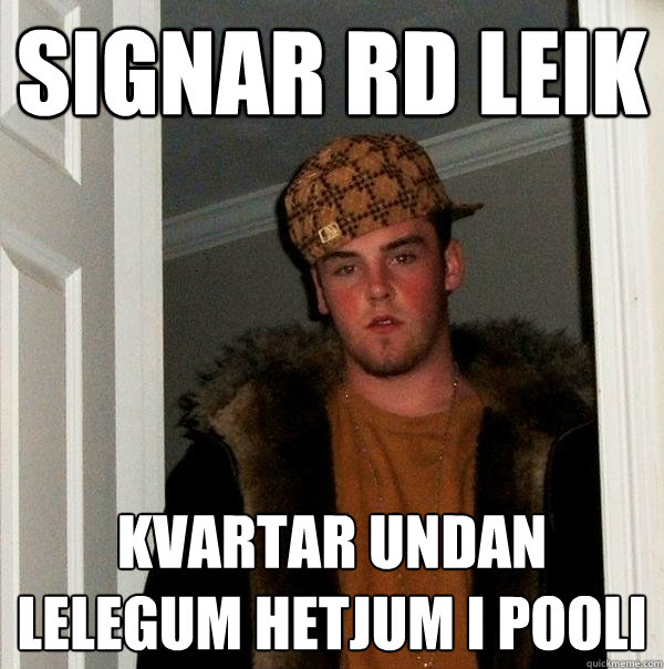 Signar RD leik Kvartar undan lelegum hetjum i pooli  Scumbag Steve