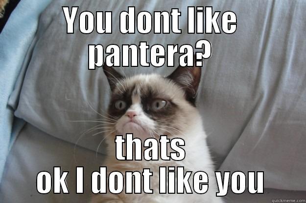 pantera hate - YOU DONT LIKE PANTERA? THATS OK I DONT LIKE YOU Grumpy Cat