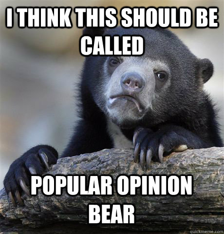 i think this should be called popular opinion bear  Confession Bear