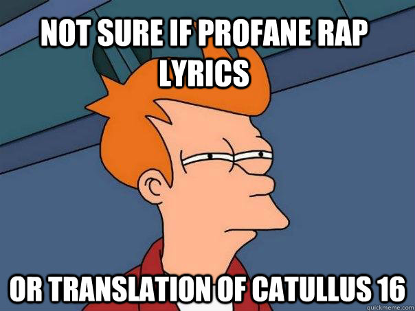 not sure if profane rap lyrics or translation of catullus 16  Futurama Fry