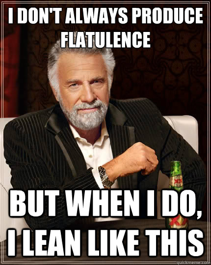 I don't always produce flatulence But when i do, I lean like this - I don't always produce flatulence But when i do, I lean like this  The Most Interesting Man In The World