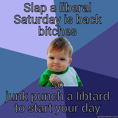 Truth bomb - SLAP A LIBERAL SATURDAY IS BACK BITCHES SO JUNK PUNCH A LIBTARD TO START YOUR DAY Success Kid