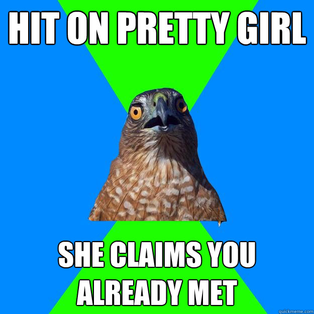 Hit on pretty girl She claims you already met  Hawkward