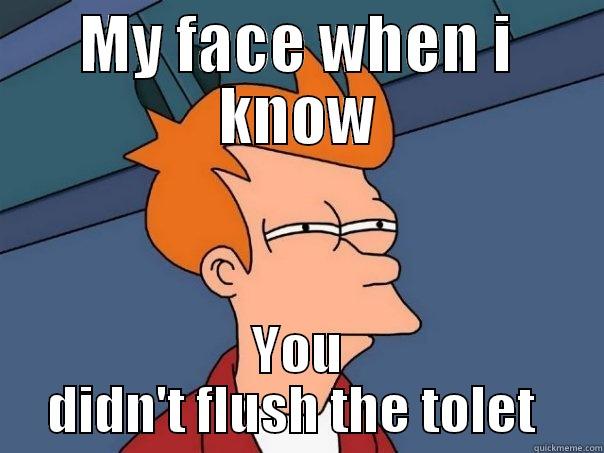 MY FACE WHEN I KNOW YOU DIDN'T FLUSH THE TOILET  Futurama Fry