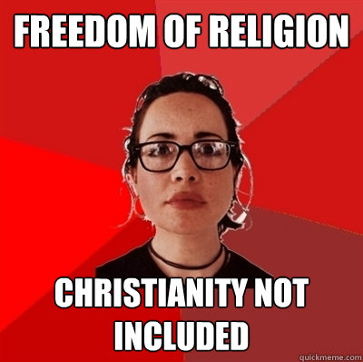 freedom of religion christianity not included  Liberal Douche Garofalo