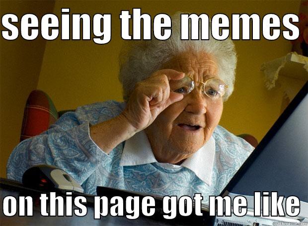 SEEING THE MEMES   ON THIS PAGE GOT ME LIKE Grandma finds the Internet