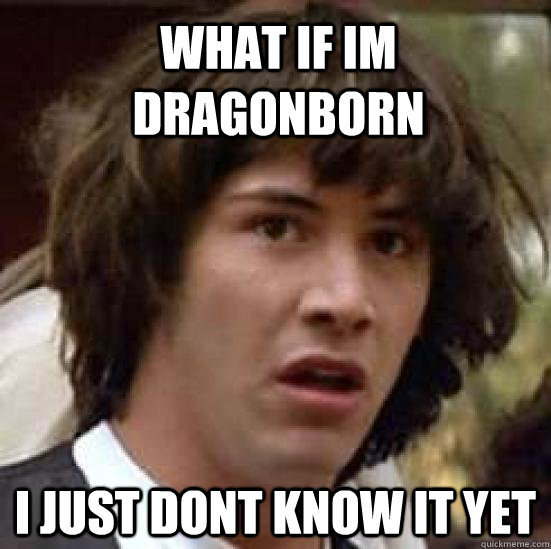 WHAT IF IM DRAGONBORN I JUST DONT KNOW IT YET  conspiracy keanu