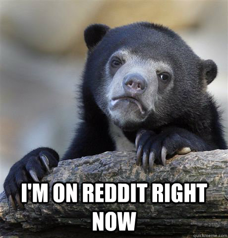  I'm on Reddit right now  Confession Bear