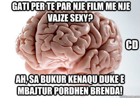  gati per te par nje film me nje vajze sexy? ah, sa bukur kenaqu duke e mbajtur pordhen brenda! CD  Scumbag Brain