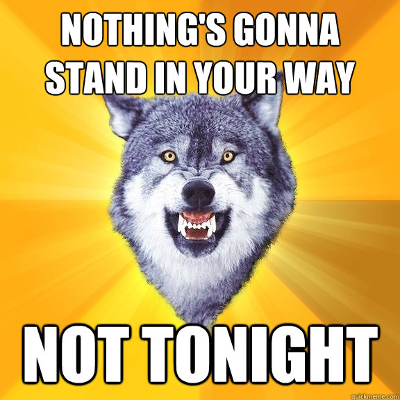 nothing's gonna stand in your way not tonight  Courage Wolf