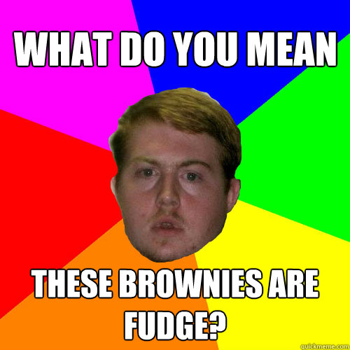 What do you mean these brownies are fudge?  