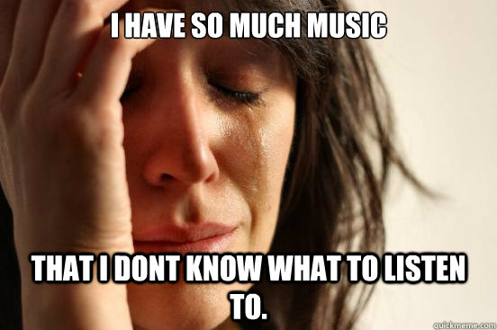 I have so much music That i dont know what to listen to. - I have so much music That i dont know what to listen to.  First World Problems