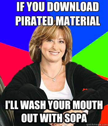 If you Download pirated material I'll wash your mouth out with SOPA  Sheltering Suburban Mom