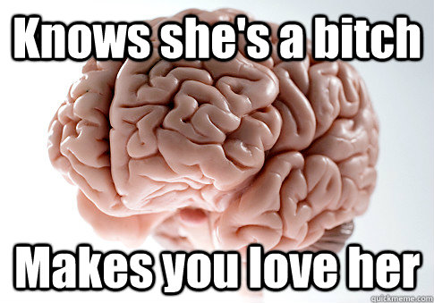 Knows she's a bitch Makes you love her  - Knows she's a bitch Makes you love her   Scumbag Brain