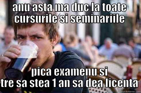 ANU ASTA MA DUC LA TOATE CURSURILE SI SEMINARIILE PICA EXAMENU SI TRE SA STEA 1 AN SA DEA LICENTA Lazy College Senior