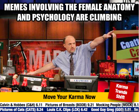 Memes involving the female anatomy and psychology are climbing  - Memes involving the female anatomy and psychology are climbing   Mad Karma with Jim Cramer