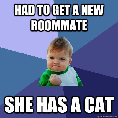 Had to get a new roommate She has a cat  Success Kid