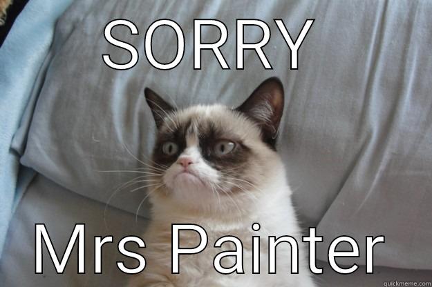 I m sorry so sorry - SORRY MRS PAINTER Grumpy Cat