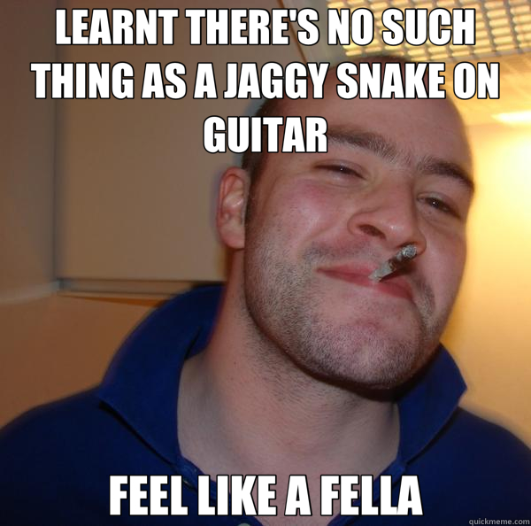 LEARNT THERE'S NO SUCH THING AS A JAGGY SNAKE ON GUITAR FEEL LIKE A FELLA  Good Guy Greg 