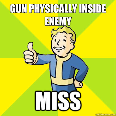 Gun physically inside enemy MISS  Fallout new vegas