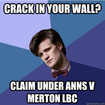 Crack in your wall? Claim under Anns v Merton LBC  Doctor Who - Matt Smith