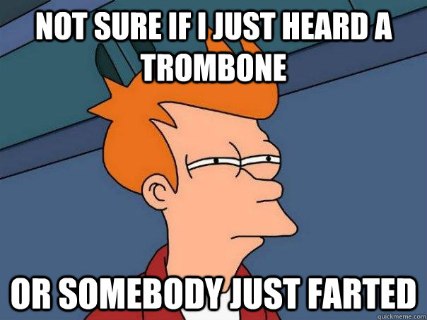Not sure if I just heard a trombone Or somebody just farted  Futurama Fry