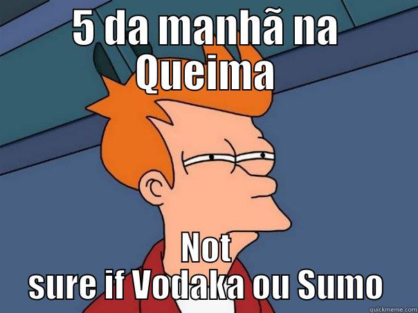 5 DA MANHÃ NA QUEIMA NOT SURE IF VODAKA OU SUMO Futurama Fry