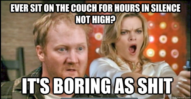 EVER sit on the couch for hours in silence NOT HIGH?  it's boring as shit  