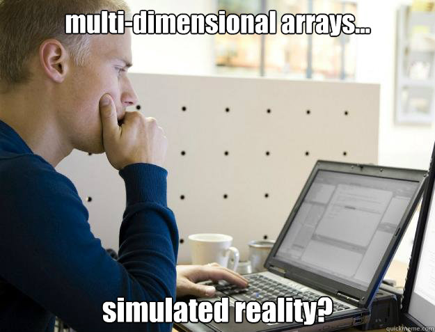 multi-dimensional arrays... simulated reality? - multi-dimensional arrays... simulated reality?  Programmer