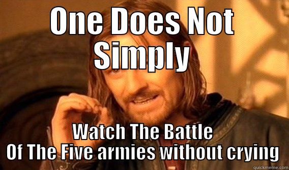 ONE DOES NOT SIMPLY WATCH THE BATTLE OF THE FIVE ARMIES WITHOUT CRYING One Does Not Simply