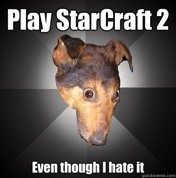 Play StarCraft 2 Even though I hate it  Depression Dog