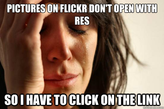 pictures on flickr don't open with RES So i have to click on the link  First World Problems