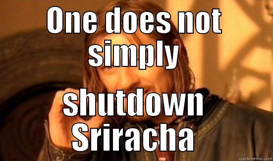 ONE DOES NOT SIMPLY SHUTDOWN SRIRACHA Boromir