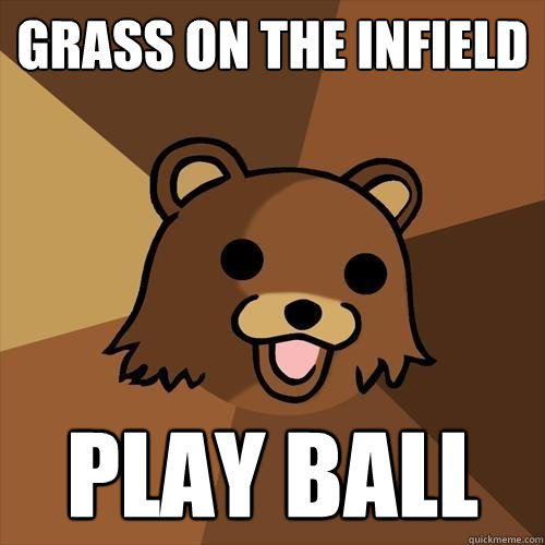 Grass on the infield Play Ball  Pedobear