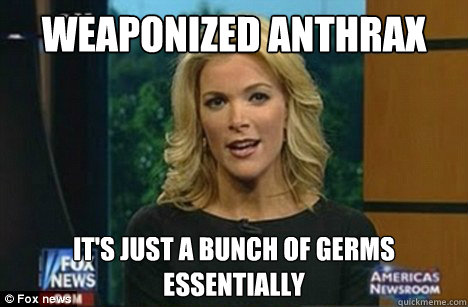 Weaponized anthrax  It's just a bunch﻿ of germs essentially  Megyn Kelly