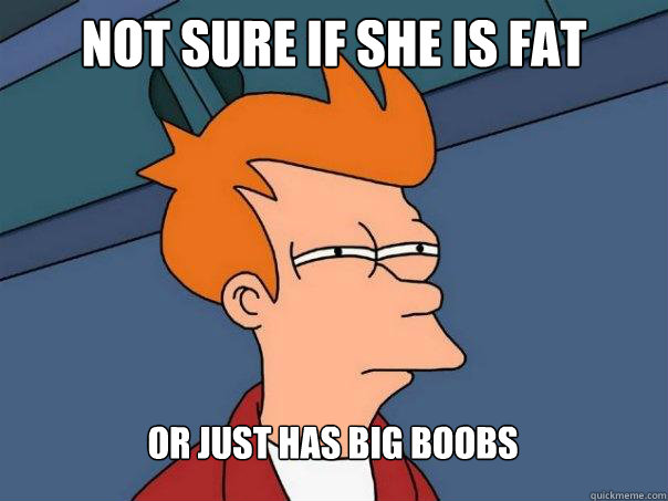 Not sure if she is fat or just has big boobs  Futurama Fry