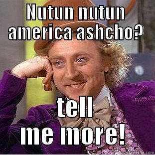 NUTUN NUTUN AMERICA ASHCHO? TELL ME MORE!  Condescending Wonka